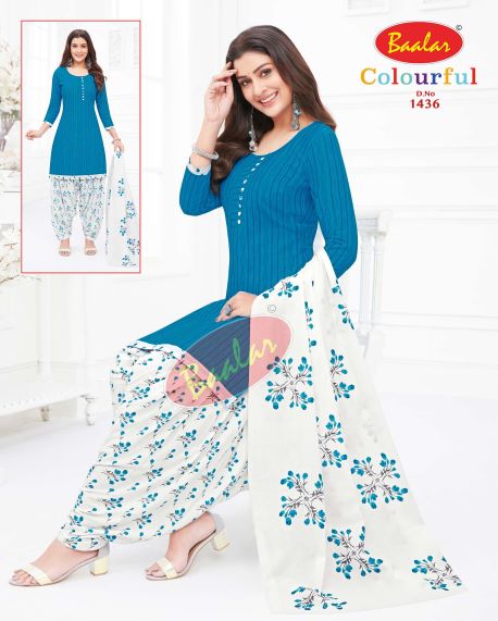Baalar Colourful 14 Printed Cotton Casual Daily Wear Dress Material Collection